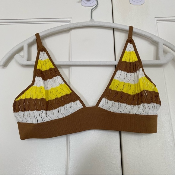 Dodo Bar Or - Robin Striped Pointelle-Knit Triangle Bra - Picture 5 of 8